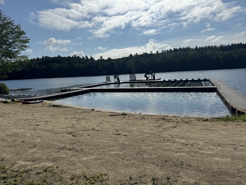 Camp waterfront and dock on the lake